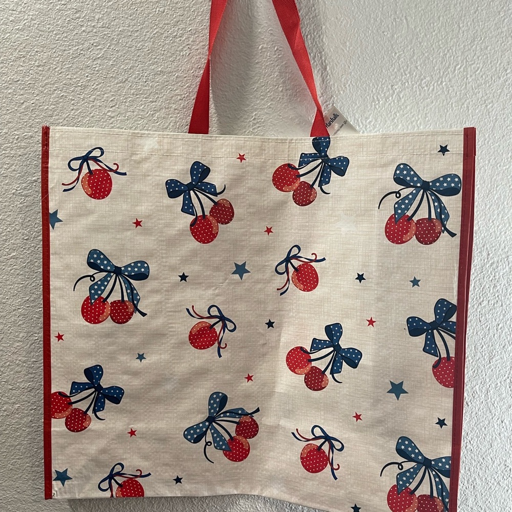 Marshall’s Patriotic Bow and American Cherries Reusable Bag
